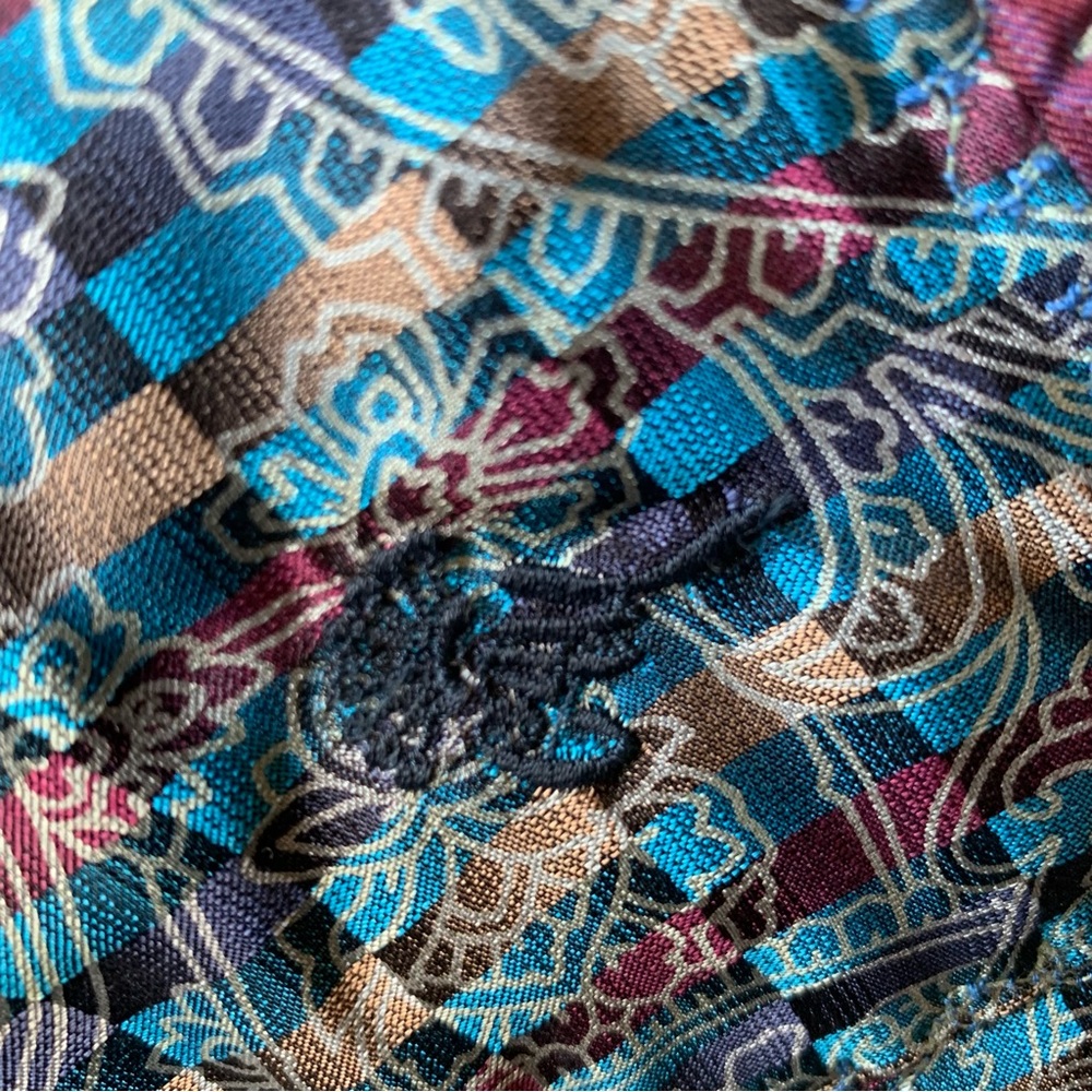 A Katie Bag by Katie Loper Fabric Patch Work Purse with Contrasting  Stitch - Picture 5 of 16